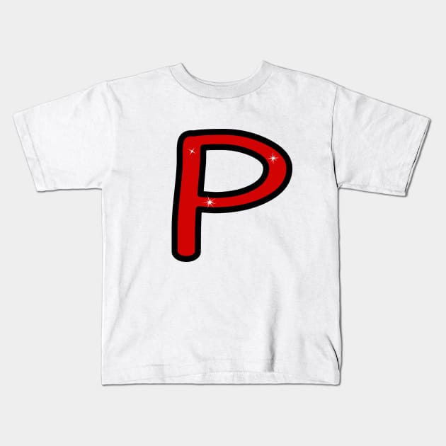 Letter P. Name with letter P. Personalized gift. Abbreviation. Abbreviation. Lettering Kids T-Shirt by grafinya